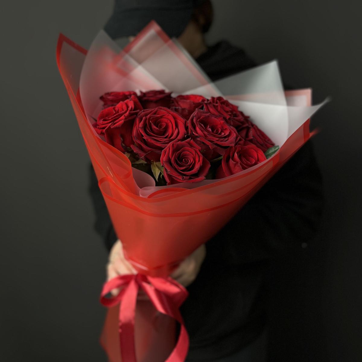 Букеты из красных роз 40 см (Эквадор) код  11480smr