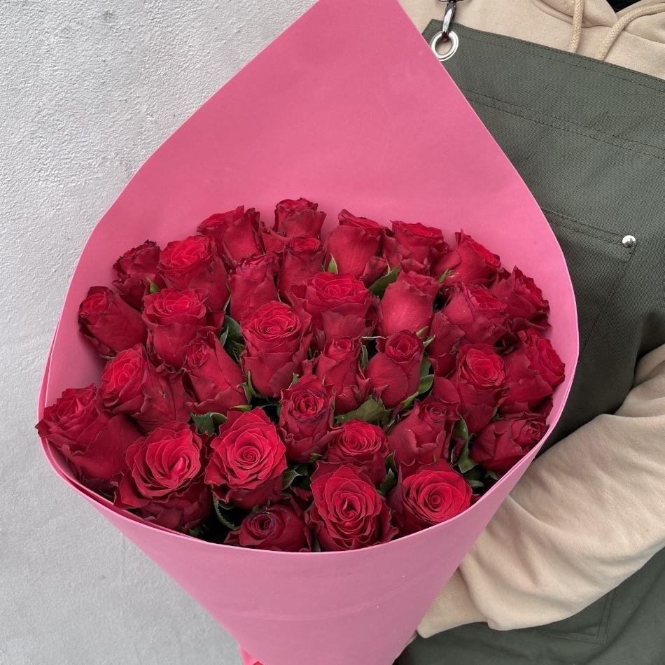 Букеты из красных роз 60 см (Эквадор) код  11940sam