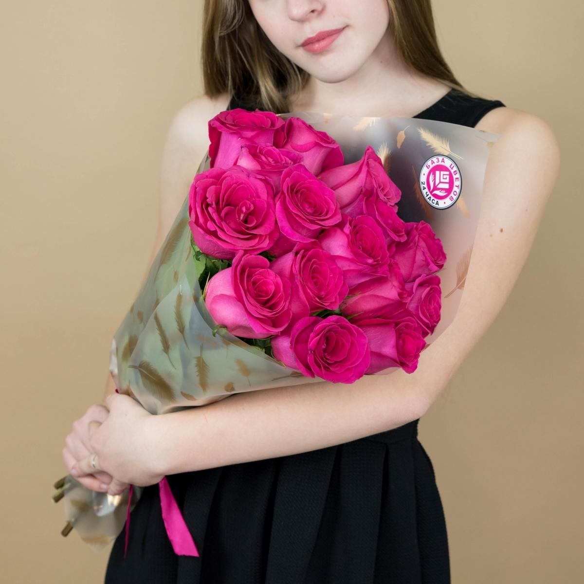 Букет из розовых роз 15 шт 40 см (Эквадор) №  5360sam